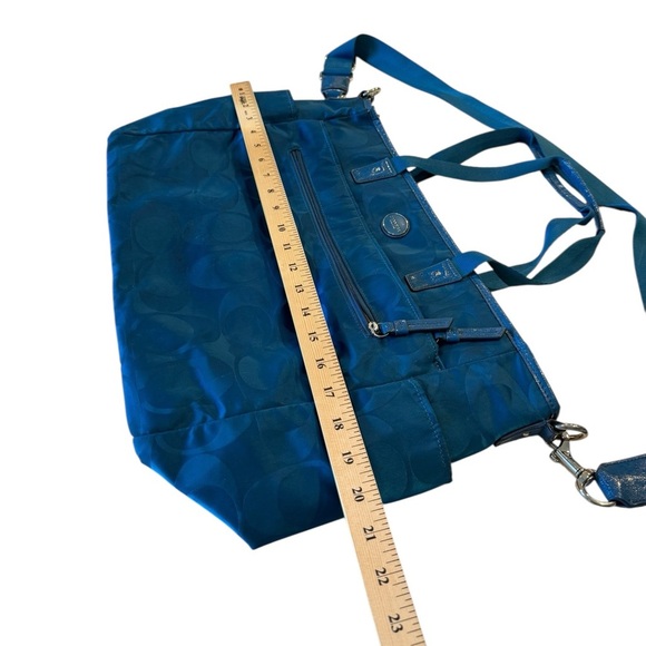 Coach Signature Nylon Teal Tote Carry On Multi Purpose Diaper/Travel Bag F77577 - Picture 11 of 16